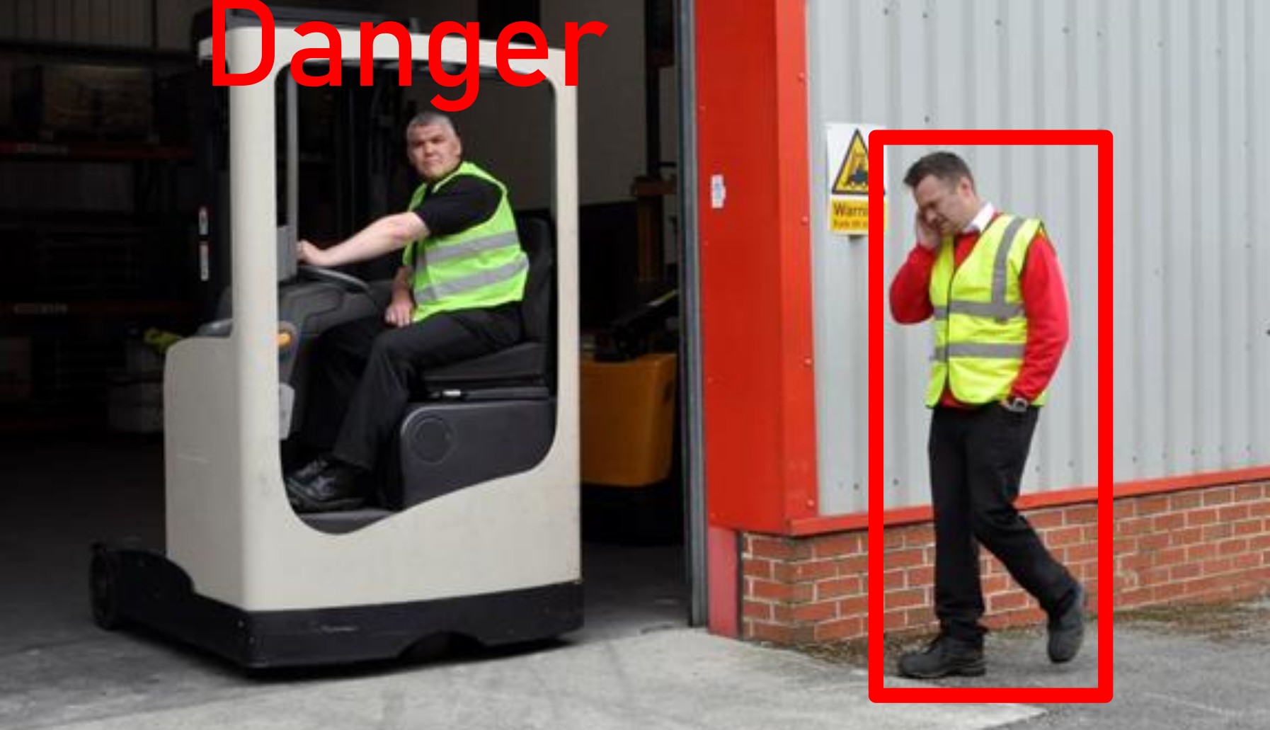 Collision warning system forklifts